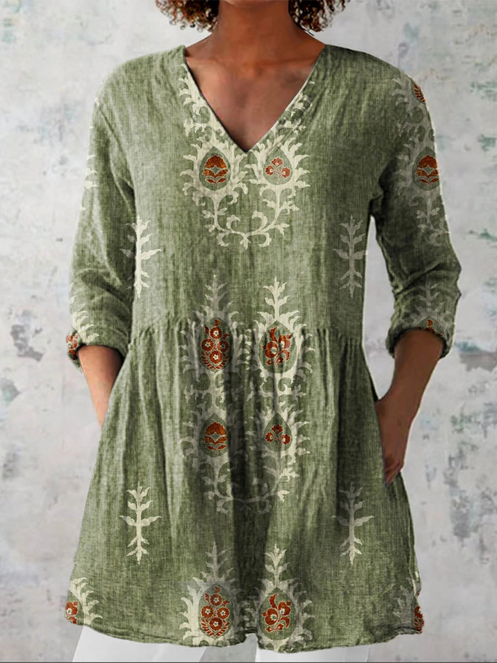 Maite | Blusa larga con corte en V