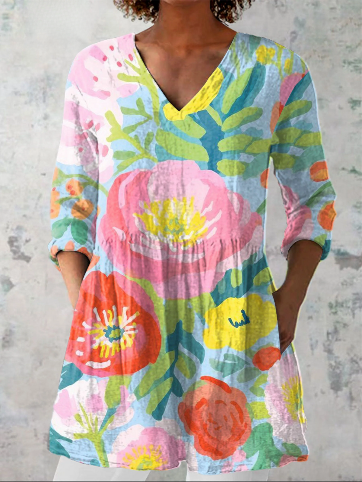 Julieta | Blusa larga con escote en V