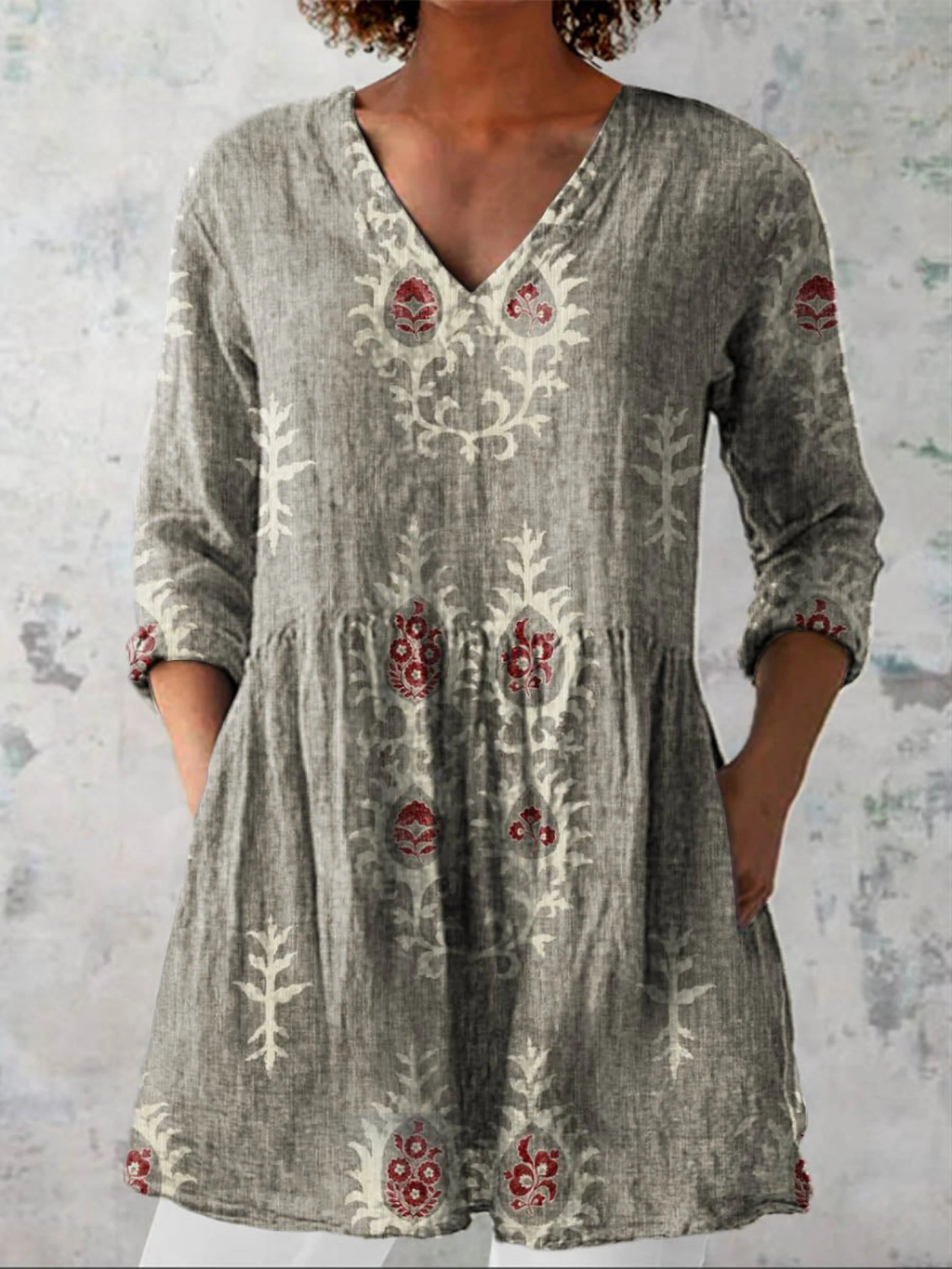 Maite | Blusa larga con corte en V