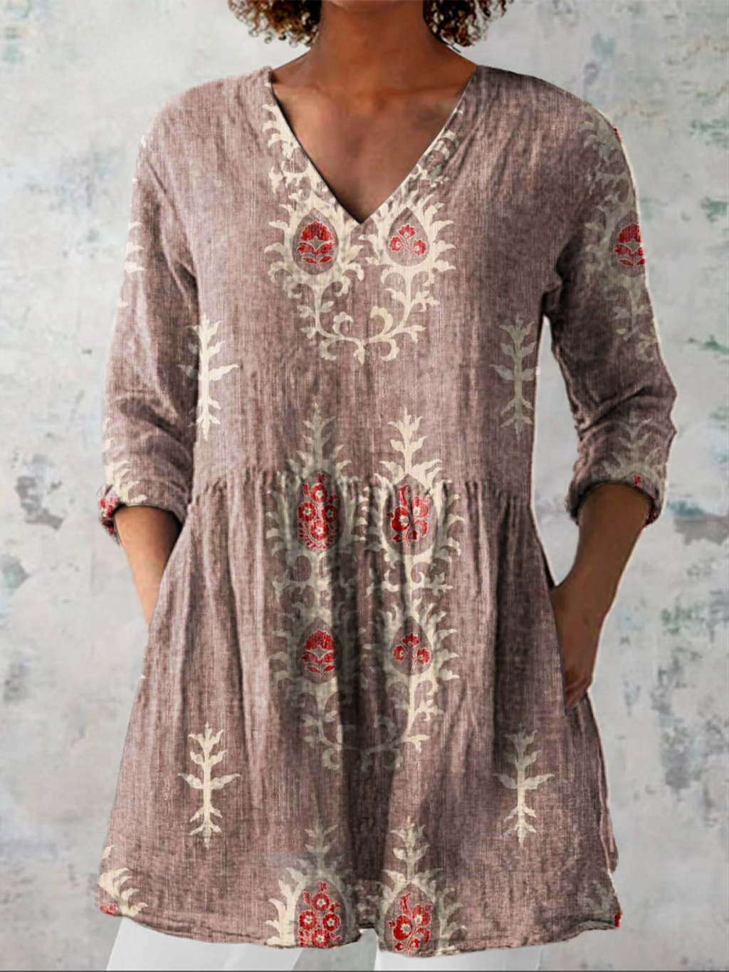 Maite | Blusa larga con corte en V