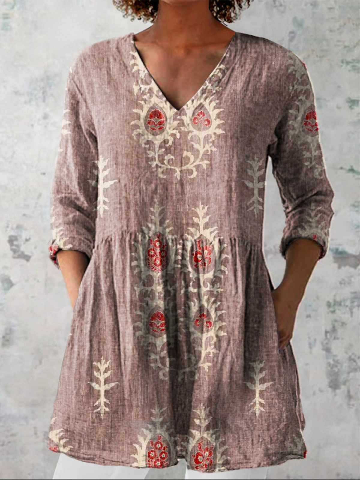 Maite | Blusa larga con corte en V