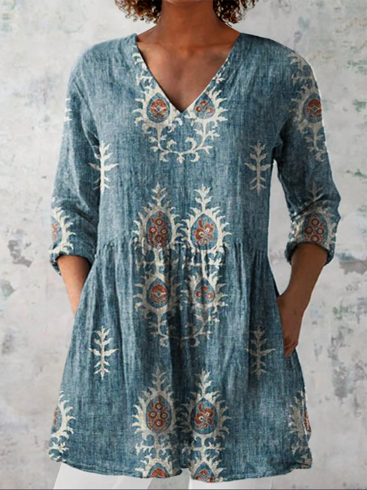 Maite | Blusa larga con corte en V