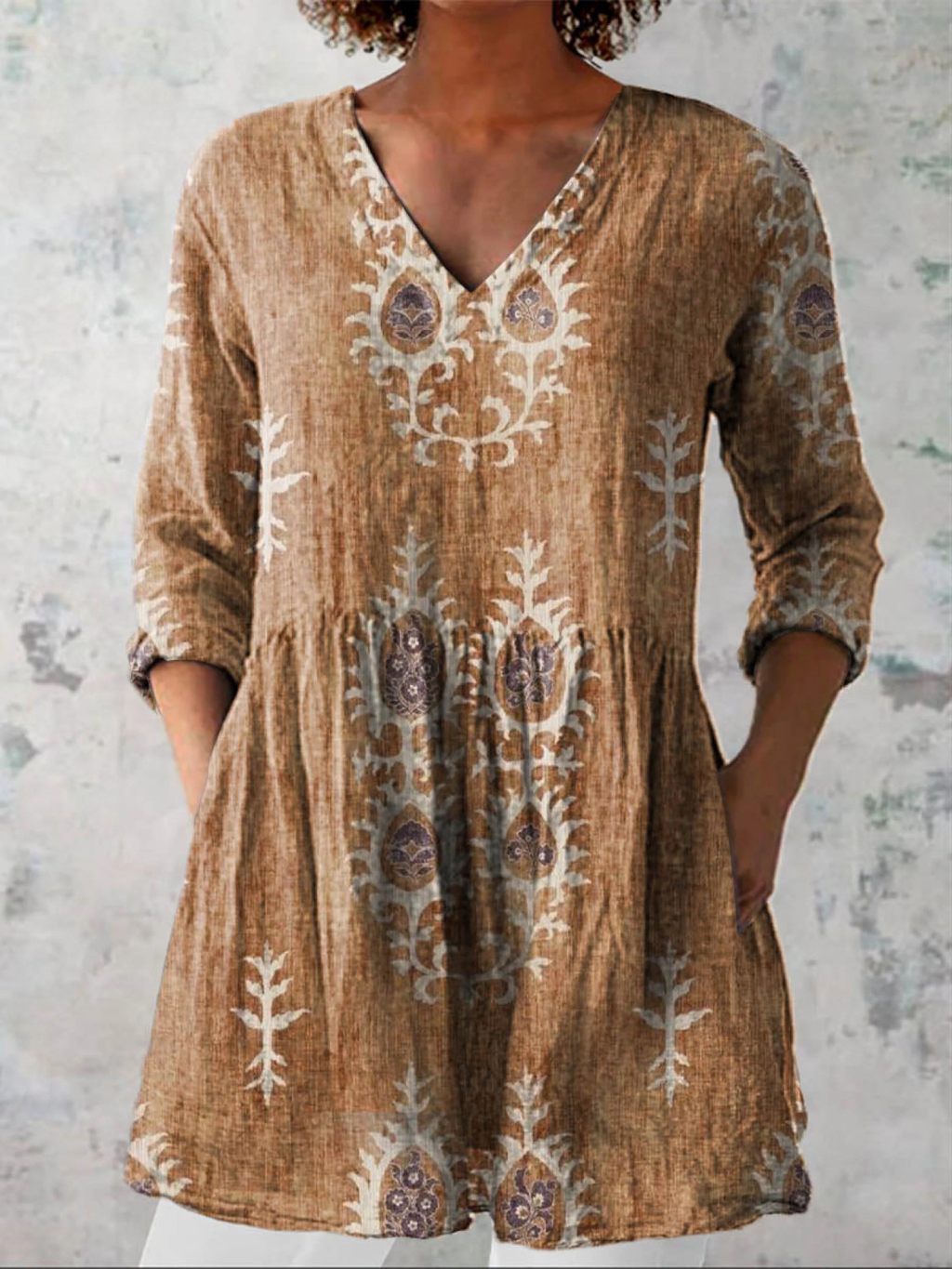 Maite | Blusa larga con corte en V