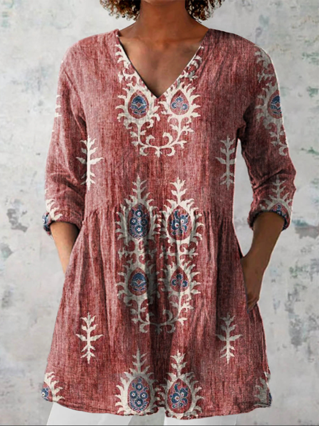 Maite | Blusa larga con corte en V
