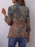 Vincenza | Chaqueta Degradada Texturizada con Volante