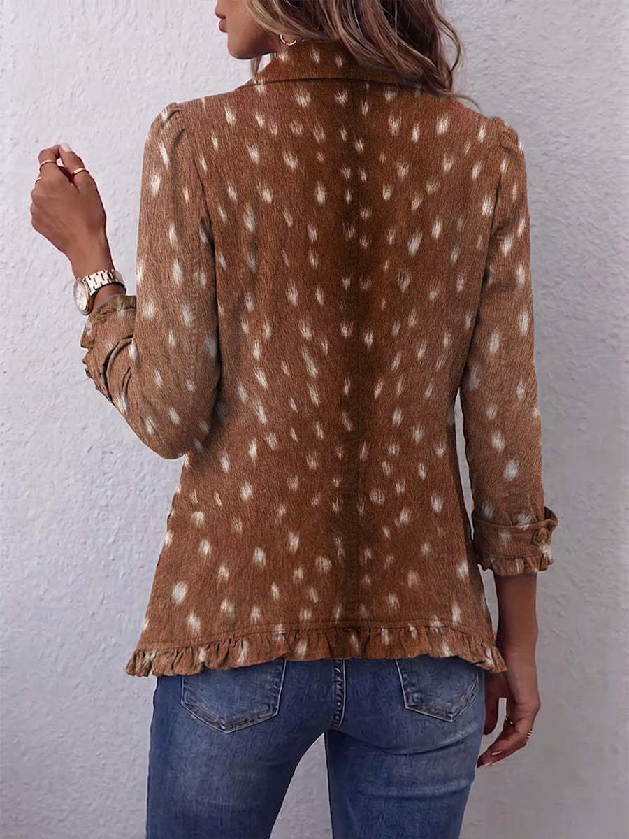 Pascuala | Chaqueta Animal Print con Volante