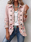 Magdalena | Chaqueta Floral con Volante y Botones